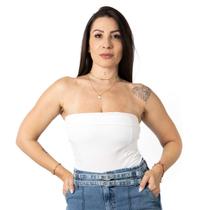 Body Blusa Feminino Canelado sem alça Faixa Top Verão Body Blusa Feminino Canelado sem alça Faixa Top Verão