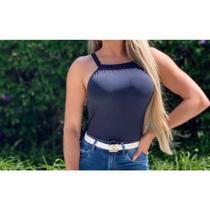 Body blusa feminino franzido na frente duas alças