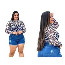 Body Blusa Tule Plus Size Transparente Varias Estampas Bt003- IMPERIAL