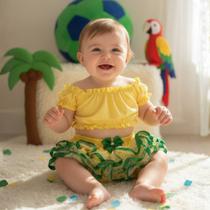 Body Bodie Bebe Infantil Nenem Roupa Menina Brasil Copa Time