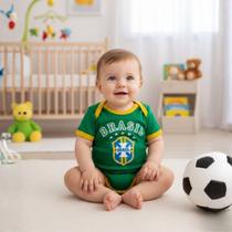 Body Bodie Bebe Nenem Roupa Brasil Copa Time Futebol Gol
