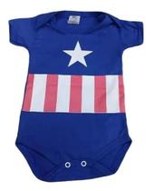 Body Bodie Capitão América Mesversário Infantil Festa Maj039 BM