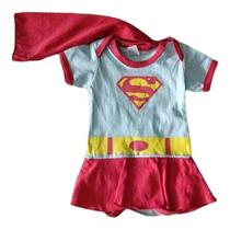 Body Bodie Infantil Supergirl Mesversário com Capinha Maj017 BM
