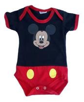 Body Bodie Mickey Mouse Macacão Mesversário Infantil Bebê Maj027 BM