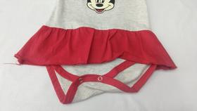 Body Bodie Minnie Mouse Mesversário Com Saia Cinza Infantil BM