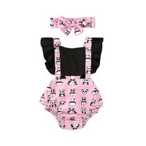 Body Bodies Infantil Bebê Rosa Com Estampa De Panda
