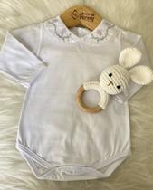 Body Borboletinha Lavanda Manga Longa Moda Infantil Recém Nascido Bebê Menina Feminino Confortável Gola Bordada