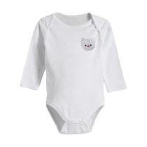 Body Bordado Bebê Manga Longa 100% Algodão Macio e Delicado