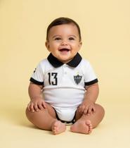 Body Bori Bebê Infantil Camisa Polo Atlético Mineiro Oficial Torcida Baby