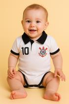 Body Bori Bebê Infantil Camisa Polo Corinthians Oficial Torcida Baby