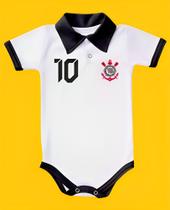 Body Bori Bebê Infantil Corinthians Camisa Polo Time de Futebol Oficial Licenciado Torcida Baby