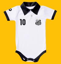Body Bori Bebê Infantil Santos Camisa Polo Time de Futebol Oficial Licenciado Torcida Baby
