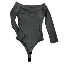 Body bori canelado manga longa ombro a ombro gola v fashion Body bori canelado manga longa ombro a ombro gola v fashion