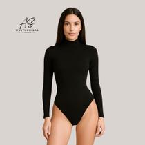 Body bori feminino manga longa gola alta suplex costura reforçada qualidade premium look casual moda confortavel