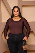 Body Bori Plus Size G1 Suplex Manga Longa Decote Redondo Moda Casual Body Bori Plus Size G1 Suplex Manga Longa Decote Redondo Moda Casual