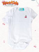 Body Branco Cerejinha de Manga Curta WeeKids - Suedine 100% Algodão para Bebê