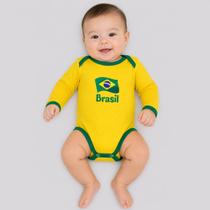 Body Brasil Basic Manga Longa Infantil Amarelo Body Brasil Basic Manga Longa Infantil Amarelo