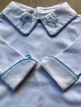 Body Camisa 100% Algodão / Bordado Cavalinho Azul Bebê Body Camisa 100% Algodão / Bordado Cavalinho Azul Bebê
