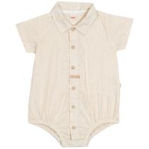 Body Camisa Bebê em Tecido Plano Cor BEGE - Nini Bambini Body Camisa Bebê em Tecido Plano Cor BEGE - Nini Bambini