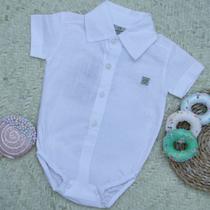 Body Camisa Bebê infantil batizado P M G
