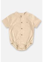 Body Camisa em Algodão e Linho Bebê Up Baby