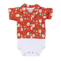 Body Camisa para Bebê Menina Temático Natal Vermelho