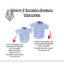 Body/Camisa Social Branca Infantil Menino