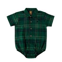 Body Camisa Xadrez Menino (verde) Up Baby Body Camisa Xadrez Menino (verde) Up Baby