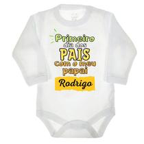 Body/Camiseta primeiro dia dos pais nome personalizado