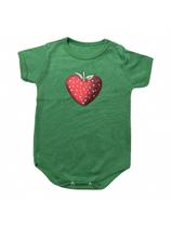 Body Camiseta Verde 100% algodão divertido temático Morango
