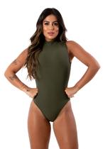 Body Canelado Com Gola Alta Regata Feminino