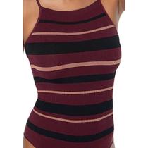 Body Canelado Listrado Ultraleve Demillus Vinho 98233 Body Canelado Listrado Ultraleve Demillus Vinho 98233