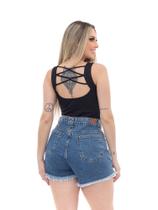 Body Canelado Regata Costa Decotada Ref. 15545