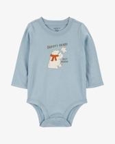 Body Carter's Original estampado de manga comprida Baby Urso - Azul - Tam 6 Meses
