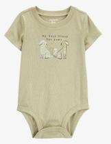 Body Carter's Original manga curta Baby Dog Best Friend - Verde-oliva - Tam 6 Meses