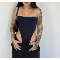 Body Cavado sem alça Sem Alças Feminino Asa Delta Gringa Feminino Liso Balada Bori Bory