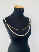 Body chain borychain de pérolas abs com camadas de correntes