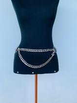 Body chain Cinto de correntes Semi Joia elos duplos Rock Festival