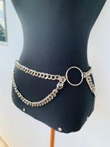 Body chain Cinto de correntes Semi Joia elos duplos Rock Festival