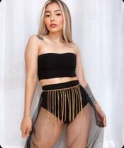 Body Chain Cinto Dourado com Franjas