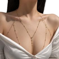 Body Chain Feminino Prateado Corpo Elegante Delicado Luxo - Body Chain Feminino Prateado Corpo Elegante Delicado Luxo -