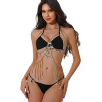 Body Chain Gold Tassel Hollow Circle Cadeia de cintura para mulheres Body Chain Gold Tassel Hollow Circle Cadeia de cintura para mulheres