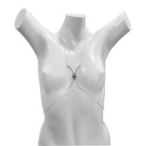 Body Chain Joia De Corpo Prata com Pedraria Olho