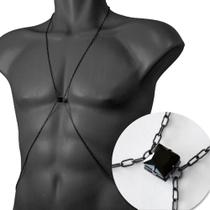 Body Chain Masculino com Pedra Ônix Preta - MURAD MEN