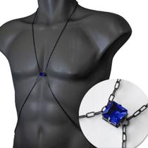 Body Chain Masculino com Pedra Safira Azul - MURAD MEN