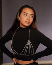 Body chain Sutiã de corrente colar corporal Ouro Prata Preto Body chain Sutiã de corrente colar corporal Ouro Prata Preto