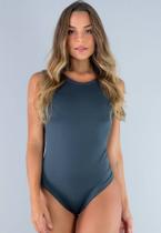 Body Collant Cavado Cinza Tamanho G