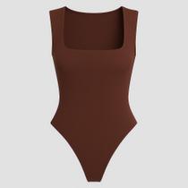 Body Collant Feminino Regata Blusa Com Forro Decote Quadrado Estilo Blogueira Body Collant Feminino Regata Blusa Com Forro Decote Quadrado Estilo Blogueira