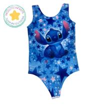 Body Collant Infantil Azul Estampa Digital Stitch