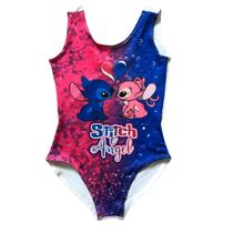 Body Collant Infantil para Carnaval com Estampa Angel e Stitch